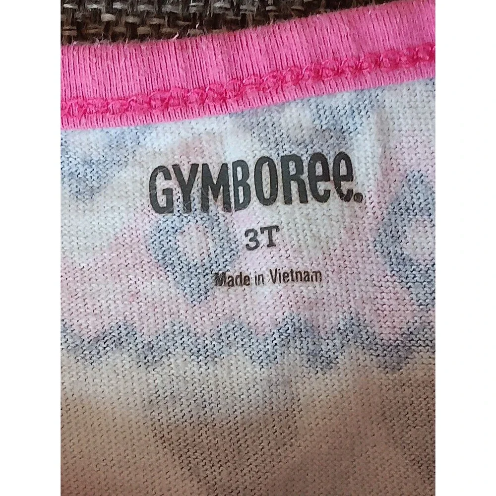 Gymboree Shirt Size 3T Girls Long Sleeve Pink Blue Black Ivory